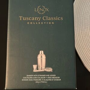 Lenox Tuscany Classics Collection Shaker with Strainer and Jigger